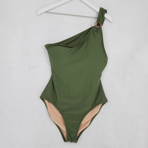 J. Crew One-shoulder Swimsuit with Tortoise Ring - Picture 3 of 12